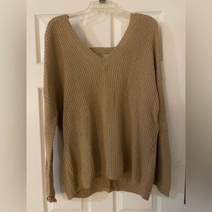 Chunky knit sweater with a low back!!
